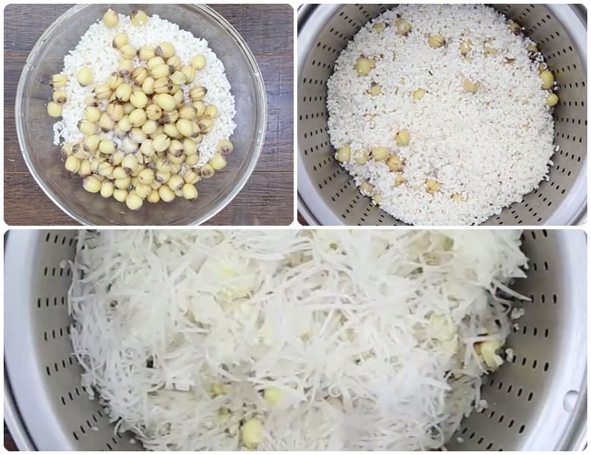 xôi dừa trộn hạt sen 2