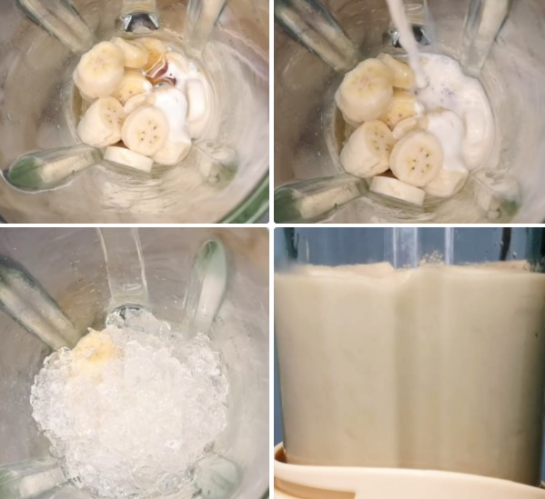 cách làm sinh tố chuối sữa chua 3