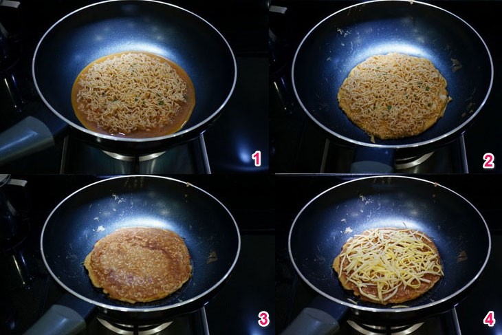 cách làm pizza bằng mì tôm 4