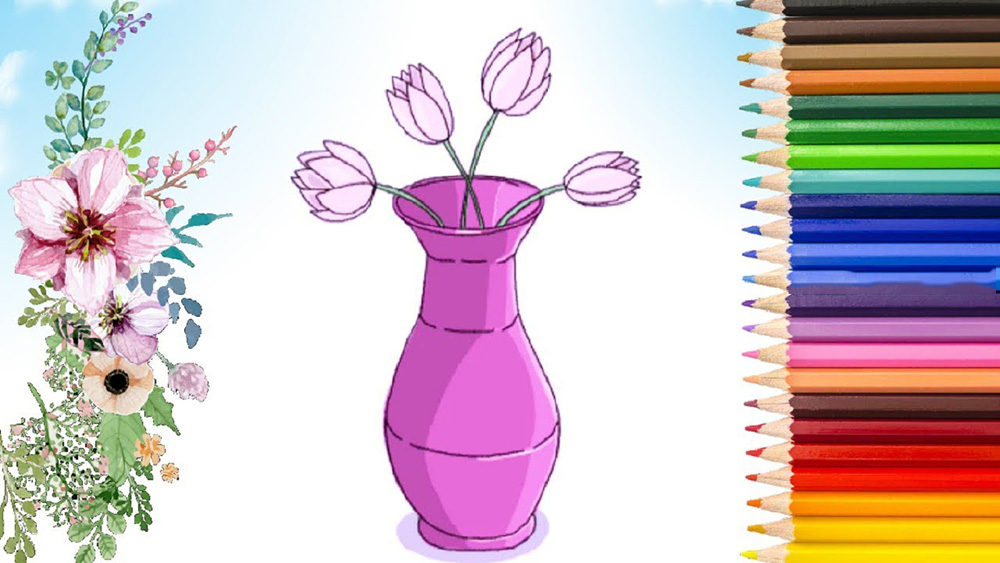 Cách vẽ bình hoa đẹp đơn giản độc lạ nhất [Mẫu vẽ bình hoa 2022]