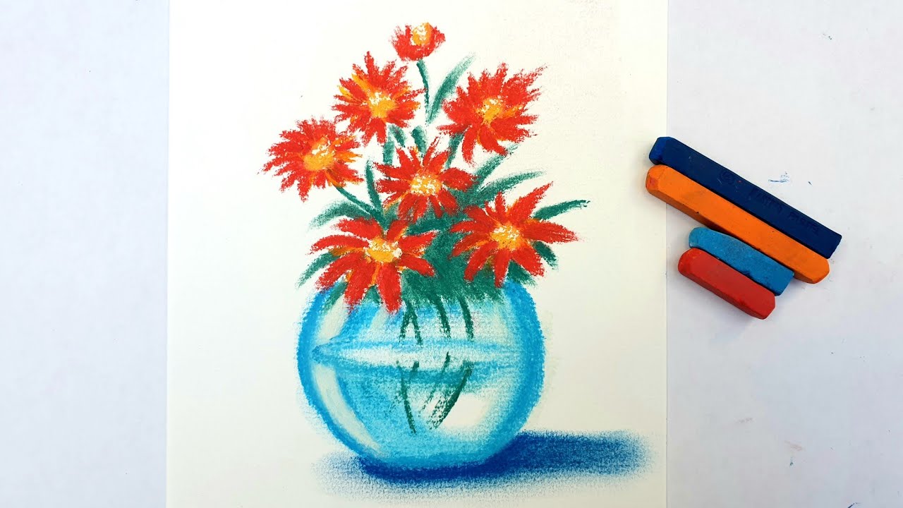 Thử thách vẽ bình hoa sáng tạo với nhiều kỹ thuật mới
