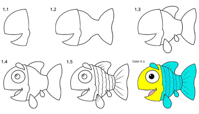 cách vẽ con cá 13