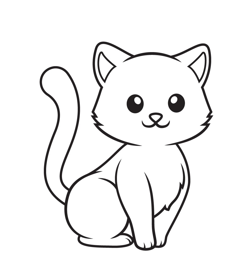 Cách vẽ con mèo đơn giản cute đẹp nhất [Hình vẽ mẫu con mèo cute]