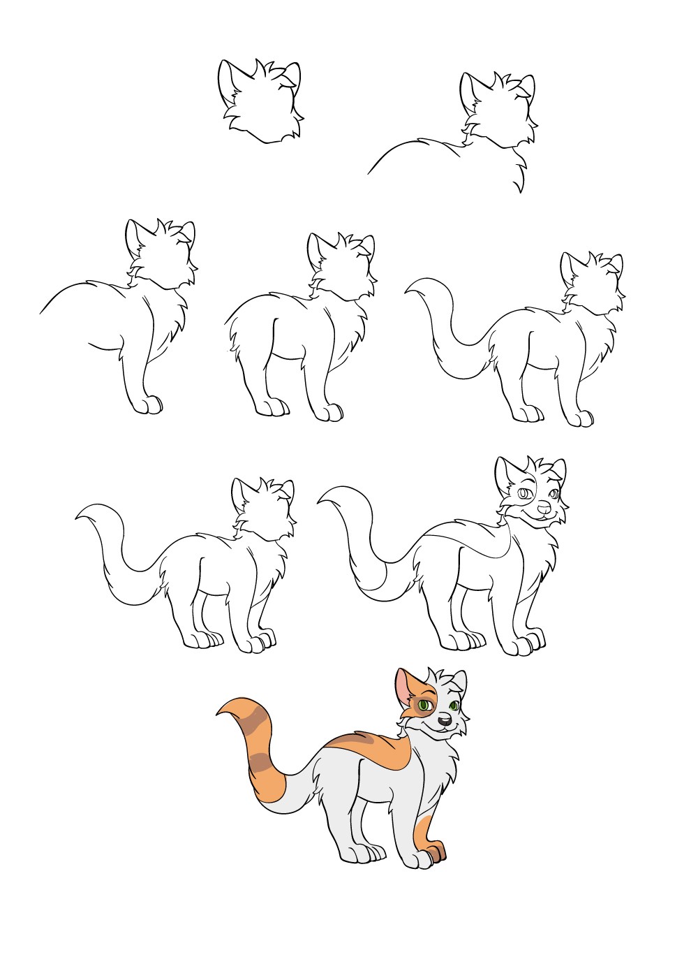 cách vẽ con mèo 14