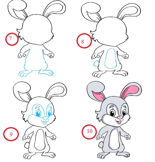 cách vẽ con thỏ 3