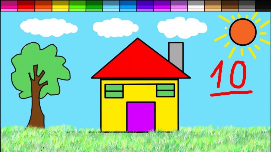 cách vẽ ngôi nhà 13