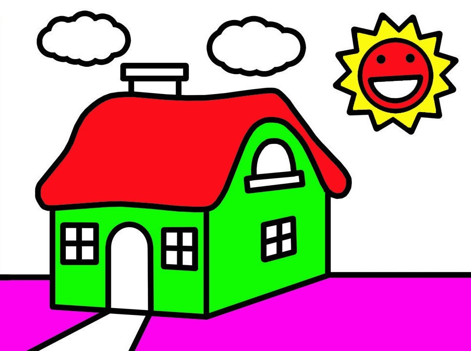 cách vẽ ngôi nhà 16