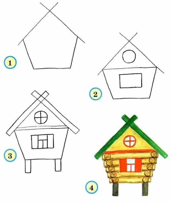 cách vẽ ngôi nhà 5