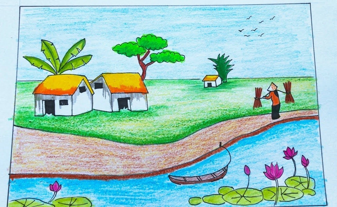 Cách vẽ giành phong cảnh quan vạn vật thiên nhiên quê nhà [bằng cây viết chì] - TRƯỜNG  trung học phổ thông BÌNH THANH