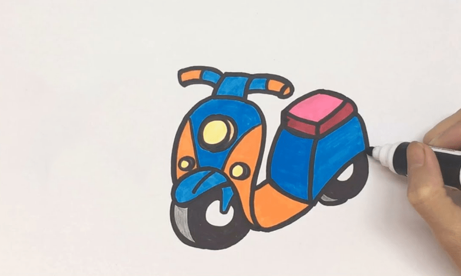 cách vẽ xe máy 14