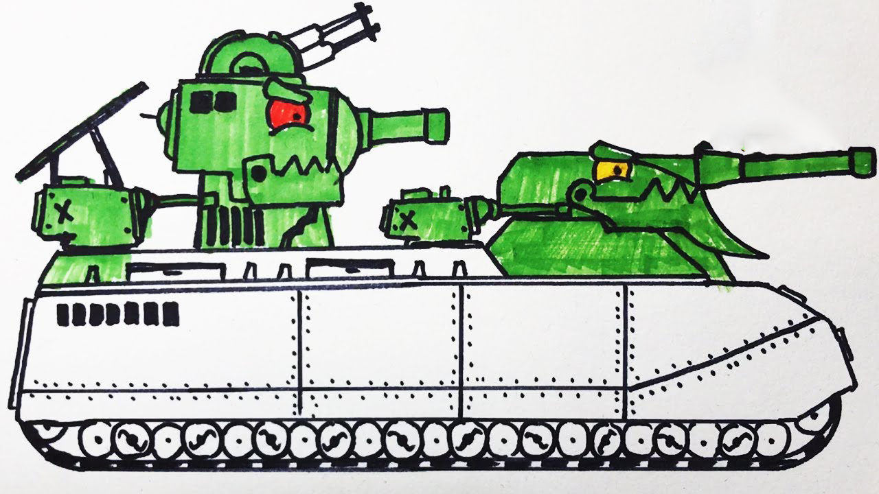 làm thế nào để vẽ một chiếc xe tăng 12 inch