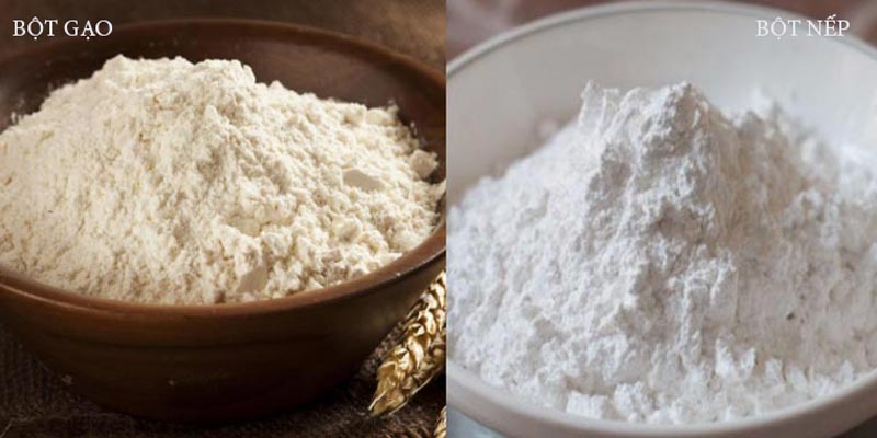 Sự khác biệt giữa bột nếp và bột gạo