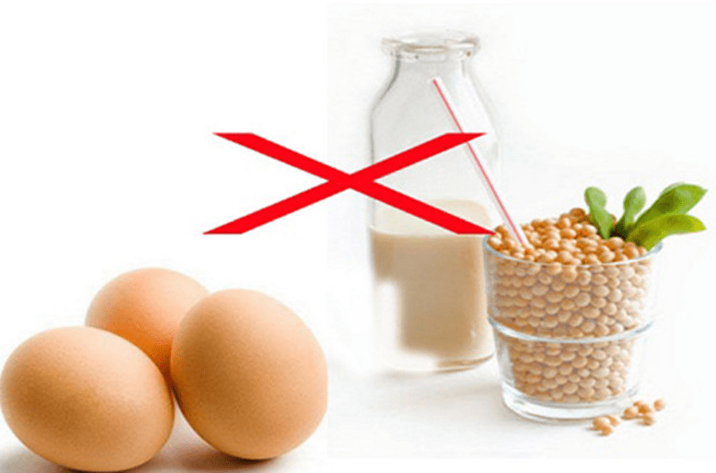 Trứng là  thực phẩm kiêng kỵ với bột mầm đậu nành