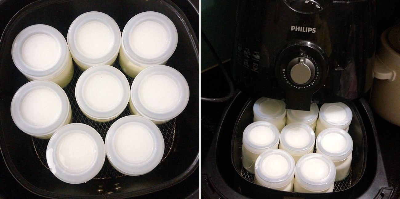 cách ủ sữa chua bằng nồi chiên không dầu 6