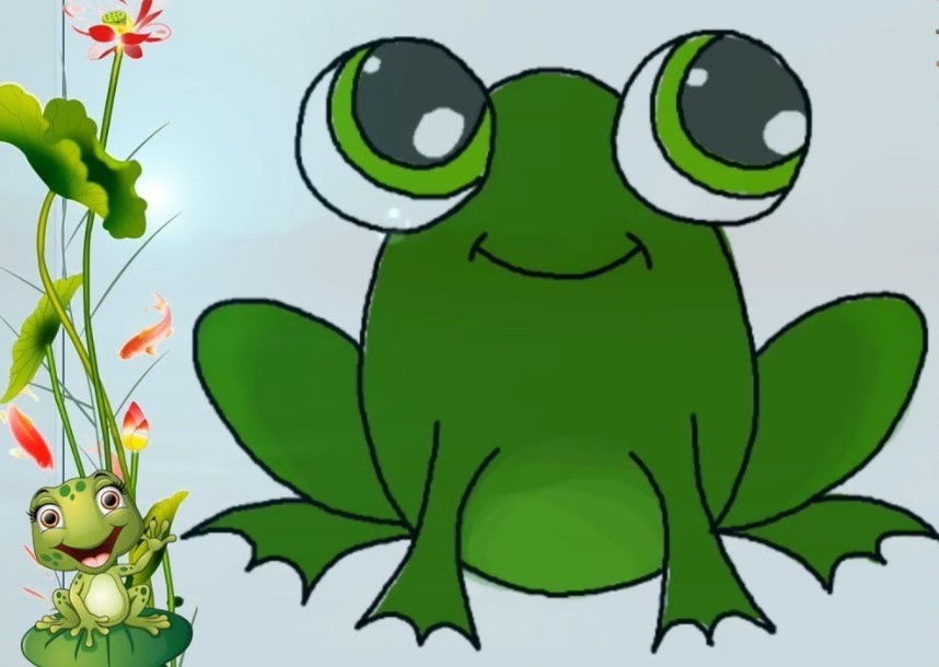 cách vẽ con ếch 1
