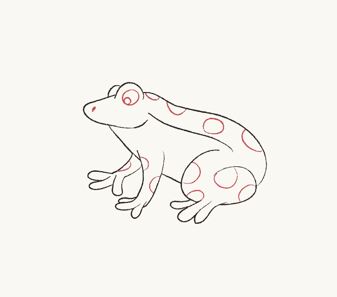 cách vẽ con ếch 9