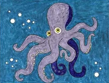 vẽ con bạch tuộc 5