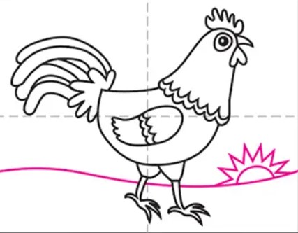 vẽ con gà trống 9