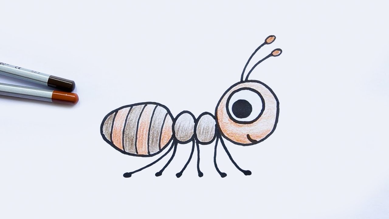 Cách vẽ con cái loài kiến đẹp nhất rất rất đáng yêu mang lại nhỏ bé [mẫu hình vẽ kiến]