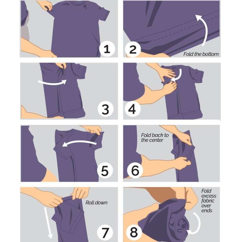 Cách gấp áo sơ mi ngắn tay