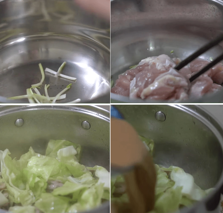 cách làm gà xào bắp cải