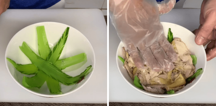 Cách làm gà hấp cải bẹ xanh 