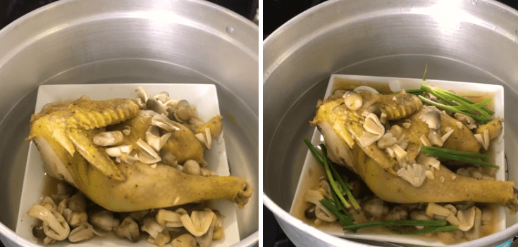 Cách làm gà hấp nấm