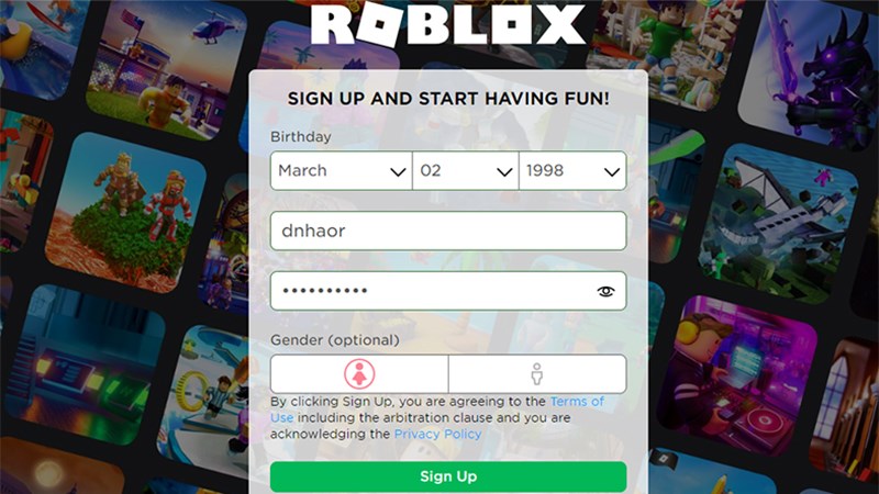 Cách đăng nhập Roblox 2