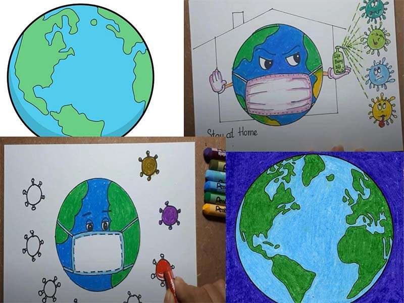Cách vẽ Trái Đất đẹp