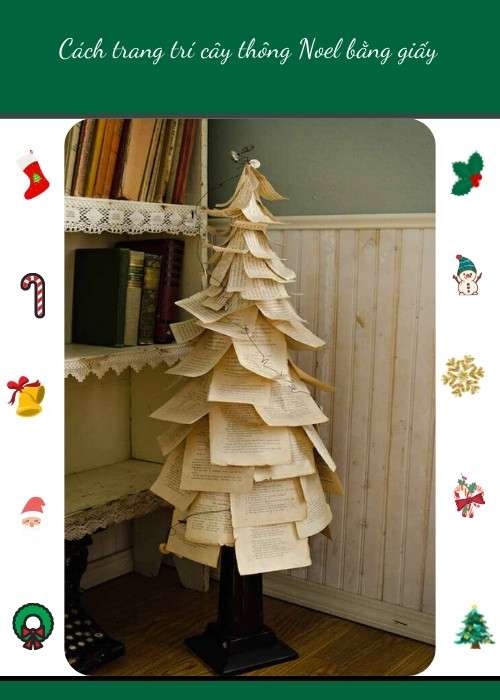 Cách trang trí cây thông Noel bằng giấy