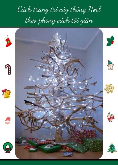 Cách trang trí cây thông Noel theo phong cách tối giản