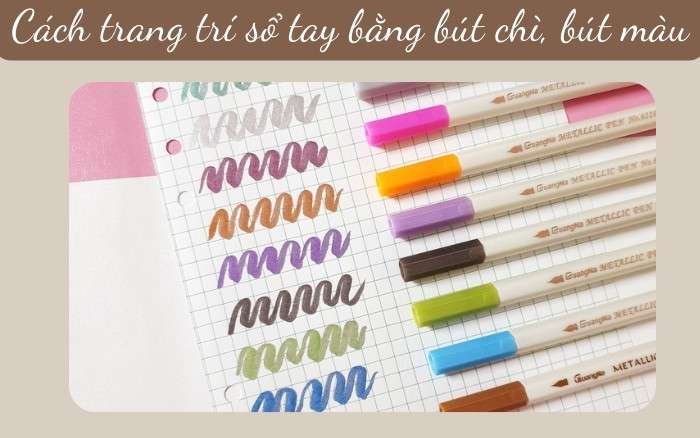 Cách trang trí sổ tay bằng bút chì và bút màu