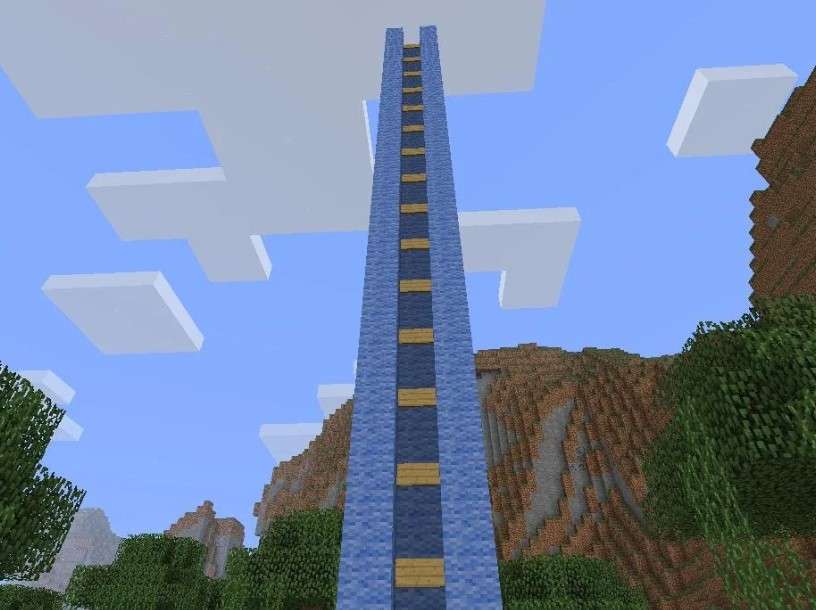 cách làm thang máy trong minecraft 5