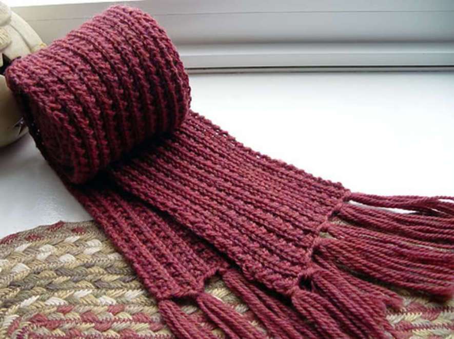 cách đan khăn len 10