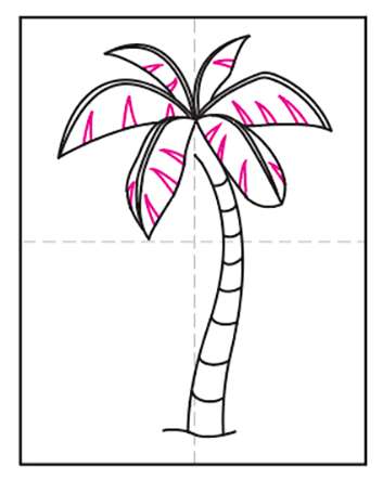 cách vẽ cây dừa 6