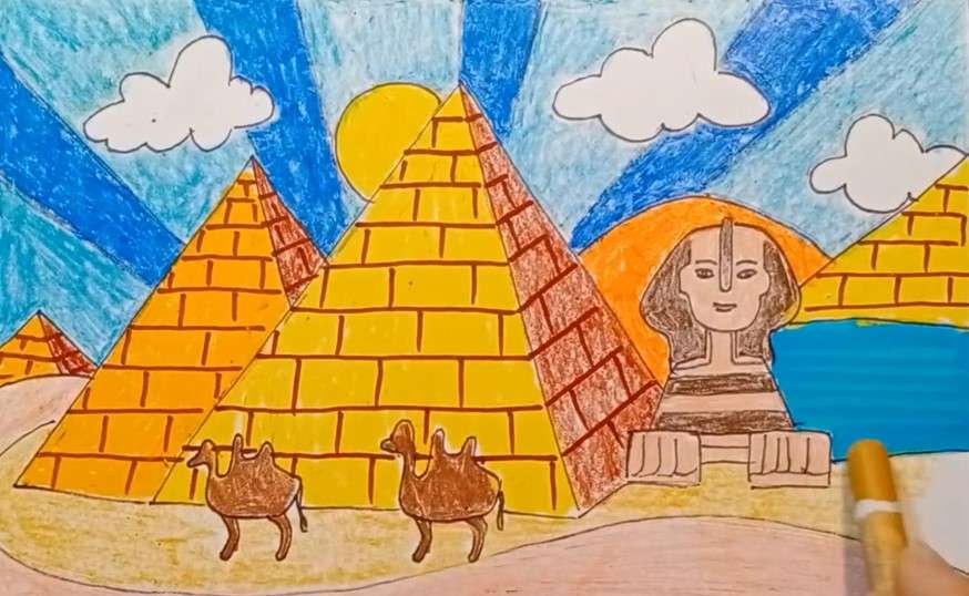 cách vẽ kim tự tháp 12