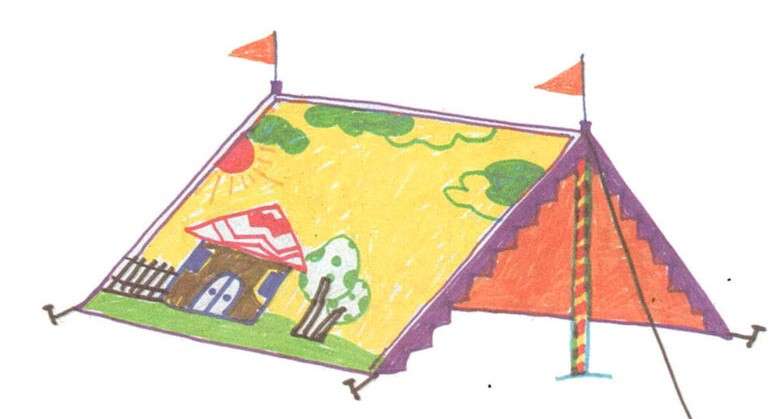 cách vẽ lều trại 10