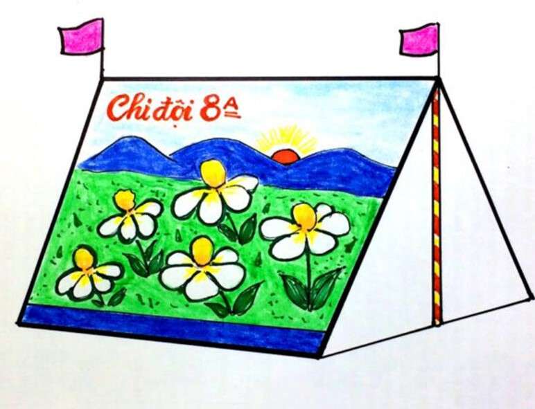 cách vẽ lều trại 15
