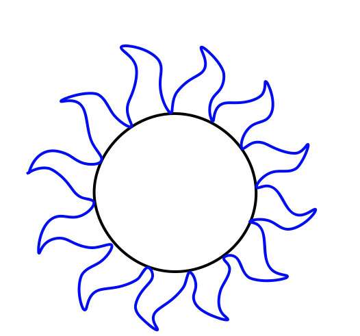 cách vẽ ông mặt trời 13