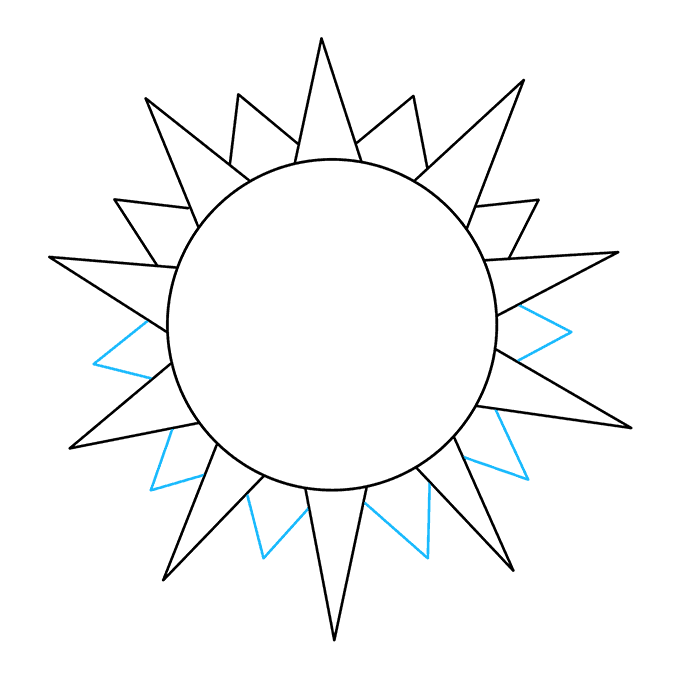 cách vẽ ông mặt trời 5