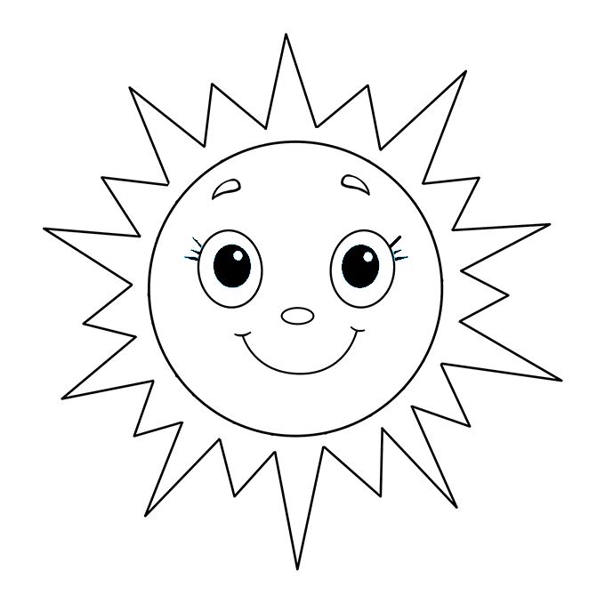 cách vẽ ông mặt trời 6