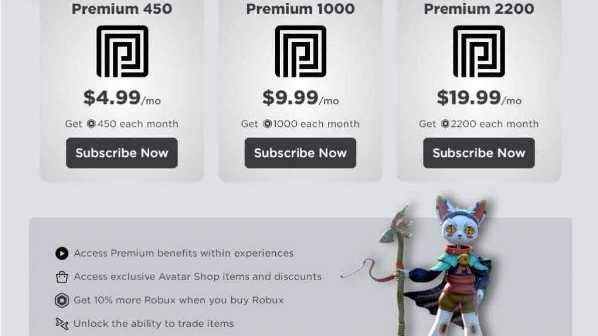 Tham gia Roblox Premium để nhận Robux miễn phí