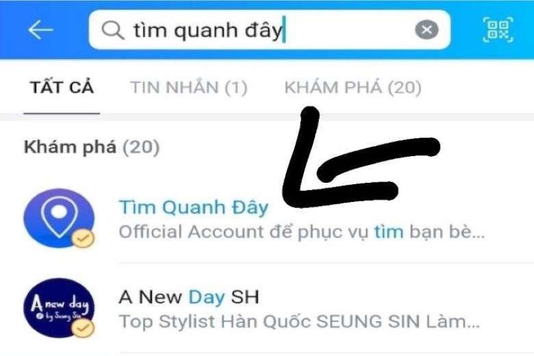 Cách bật tìm quanh đây của Zalo