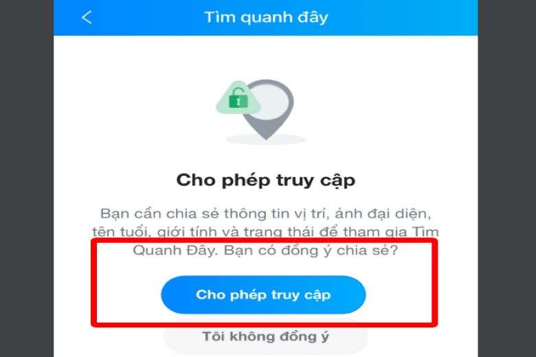 Cách bật tìm quanh đây của Zalo