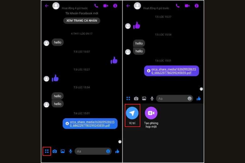 Cách bật và chia sẻ định vị trên Messenger điện thoại Android