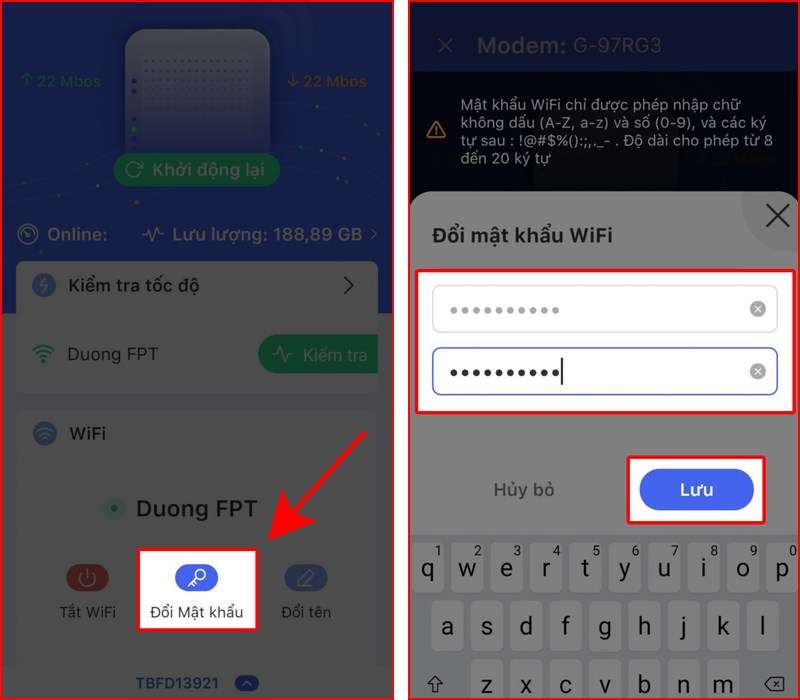 Cách đổi mật khẩu WiFi FPT trên điện thoại