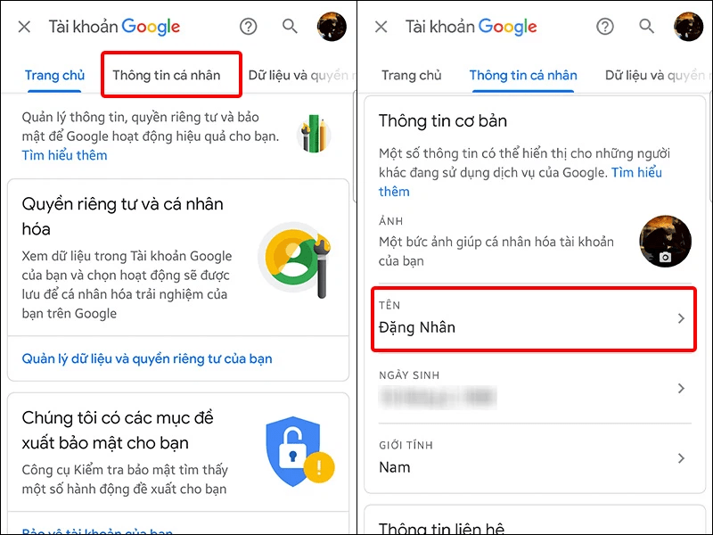 Cách thay đổi tên Gmail trên điện thoại SamSung, iPhone