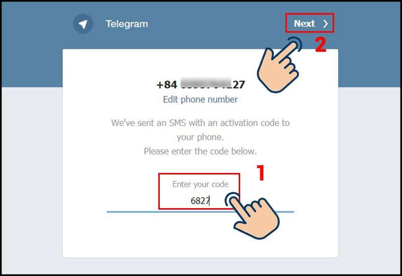 Telegram không gửi mã do số điện thoại không hợp lệ