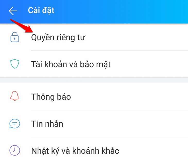 Thiết lập quyền riêng tư