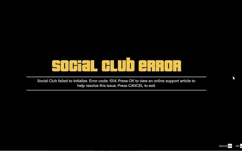 Social Club GTA 5 Error